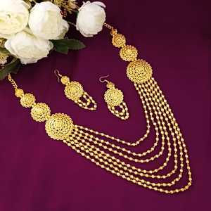 Fabricante indio de joyería tradicional chapado en oro con cuentas en capas COLLAR COLGANTE pendiente indio conjunto de joyería de moda para mujer - Product Image 2
