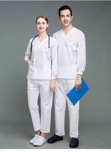 Unisex suave y cómodo poliéster algodón verano Hospital Scrubs mascota clínica enfermera uniformes pierna recta pantalón Unisex Scrub - Product Image 2