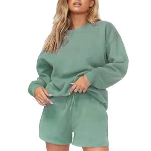 Conjuntos Deportivos Casuales de Invierno para Mujer, Sudadera y Pantalones Cortos Personalizados con Logotipo 3D para Bordar, Diseño Transpirable 2026 - Product Image 5