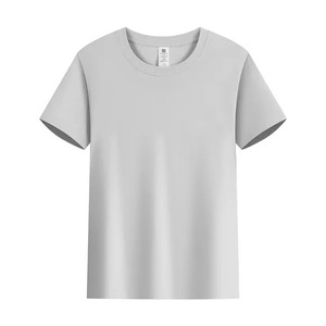 2025 moda de verano nuevo tejido 100% algodón sólido Regular Fit manga corta hombres mujeres camiseta informal ecológica - Product Image 6