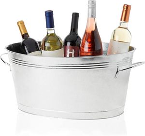 Tina para Bebidas de Acero Galvanizado de Gran Capacidad, Enfriador de Bebidas Rústico para Cerveza, Vino, Refrescos y Hielo, Venta al por Mayor para Eventos y Bares - Product Image 1