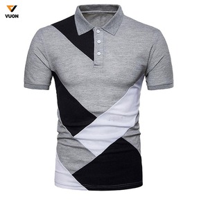 Camisetas de Polo de Golf informales de talla grande para hombre, 88% poliéster, 12 Spandex, 2 vías, elásticas, Unisex, logotipo personalizado, serigrafiado, a cuadros OEM - Product Image 1