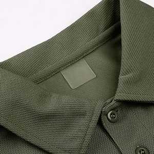 <b>Men's</b> 100% Cotton Textured Knit Short Sleeve for <b>Shirt</b> <b>Green</b> with Solid Pattern Breathable Anti-Wrinkle Outdoor Custom Size - Product Image 2