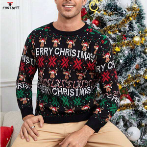 2026 Collection New Fashion Men's Sport Running Wear Casual Regular Fit Solid Winter <b>Christmas</b> Custom Logo <b>Fleece</b> Eco-Friendly - Product Image 2