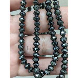 Excellentes perles de diamant noir naturel en fils de 5,3-6,5 mm, diamants en vrac pour la fabrication de bijoux, perles de diamant noir de 5,3-6,5 mm - Product Image 1