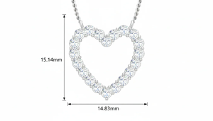 Collier avec pendentif en forme de cœur ouvert en diamant de haute qualité avec chaîne pour femmes pour les événements nuptiaux, les cadeaux d'anniversaire, les célébrations romantiques - Product Image 2