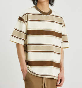 Wholesale <b>100</b>% <b>Polyester</b> Retro Style Sublimation T-<b>Shirts</b> Custom Printing Brown Loose Fit Drop Shoulder Low MOQ Men's Tee <b>Shirt</b> - Product Image 5