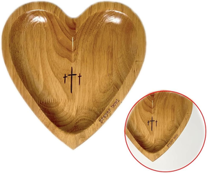 Bol de prière coeur fabriqué à la main en forme de coeur bol de pâte de prière religieuse en bois pour petite amie de la congrégation chrétienne religieuse - Product Image 3