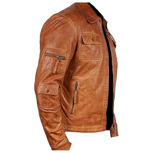 Veste en cuir pour homme en gros, veste en cuir véritable de haute qualité, vêtement de mode, veste en cuir originale pour homme - Product Image 3