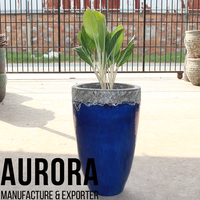 Pot de fleurs en céramique vietnamienne artisanale de style européen, différentes tailles, personnalisable en usine, pour la maison et le jardin, emballage à marque privée