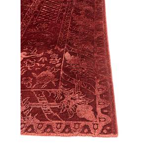 Aalam Hand Knotted Wool & <b>Silk</b> Rugs <b>Red</b> & Orange Floral Pattern for Home & Car Rectangle Pae-6166 Room Rug Puzzle Hallway Models - Product Image 4
