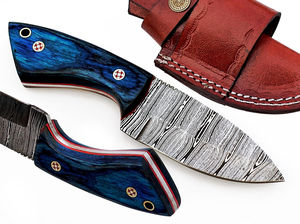 Couteau de chasse en acier Damas de qualité 2026, manche en corne de bélier, lame droite, garantie 3 ans, OEM personnalisé, haute durabilité pour l'extérieur - Product Image 3