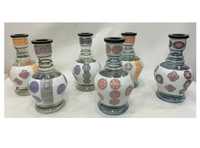 Vases et bases de chicha de luxe Farida en verre égyptien laqué laiton, imprimés sur mesure, remplis d'eau, pour promotion touristique et fumer la chicha
