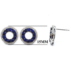 Fabricant chinois précieux haut de gamme 18 carats or blanc massif diamant naturel forme ronde boucles d'oreilles exceptionnelles pour femme - Product Image 2