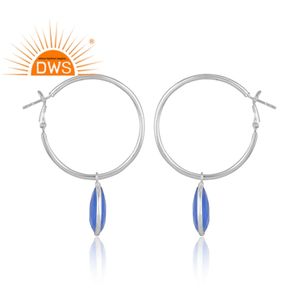 Dernière conception faite à la main Hydro Blue Calcedony Gemstone Dangle Boucle d'oreille Fabricant de bijoux personnalisés - Product Image 4