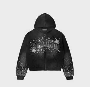 ชุดเซ็ต 2 ชิ้น เสื้อฮู้ดดี้สไตล์วินเทจลำลองสำหรับฤดูหนาว และกางเกงขายาวทรงบาน พิมพ์ลาย DTG สไตล์ซันเฟดและเอซิดวอช ชุดวอร์มผู้ชาย - Product Image 1