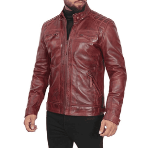 2024 <b>Men's</b> Premium Quality Winter Warm Leather <b>Jacket</b> for Motorbike Breathable Stand <b>Casual</b> Wear High Street Thin Wind Proof - Product Image 5