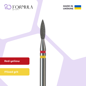 Professional Diamond Sharp Flame Nail Drill Bit 2.1 mm Red+Yellow Grit for Cuticle Care Manicure Pedicure E-File Tool Wholesale - Product Image 1