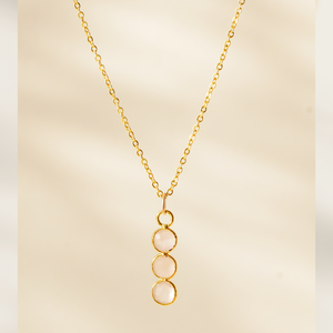 Colgante chapado en oro de múltiples piedras preciosas con bisel facetado, collar antideslustre de cuarzo rosa, compromiso de joyería, suministro a granel al por mayor - Product Image 3