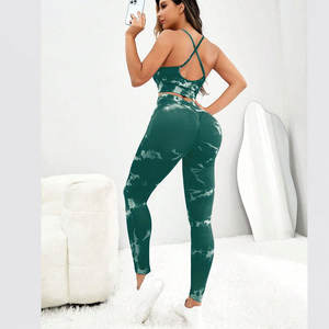Ensembles de fitness pour femmes taille élastique solide-Marque privée Sublimation Imprimé 2pcs Ensembles soutien-gorge et legging Léger Respirant - Product Image 6