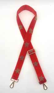 Sangle de sac à bandoulière réglable en coton vintage brodée à la main avec des perles Theta, pour sac à main - Product Image 3