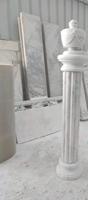 Balustre en marbre blanc poli massif sculpté à la main, personnalisé par un designer, pour balustrade d'escalier moderne, intérieur/extérieur