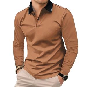 2025 estilo caliente de algodón de manga corta para hombres para camiseta de Polo de la mejor calidad de tela de punto patrón sólido para el verano - Product Image 1