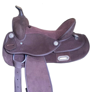 Selle de dressage western marron foncé 100% cuir de vache, équitation, durable, confortable, faite à la main, tailles personnalisées - Product Image 1