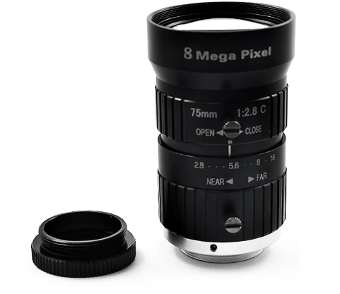4K HD 8 Mega Pixel C Mount Lens 75mm Long Distance Aperture F2.8 Format 1Manual Iris for Industrial Security CCTV Camera