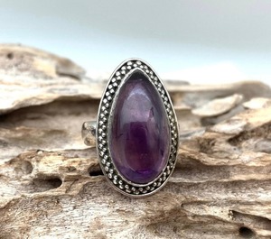 Anillo clásico hecho a mano, joyería de plata 925 sólida para mujer, anillo de estilo bohemio de piedras preciosas de amatista de Plata de Ley 925, regalo para hermana - Product Image 4
