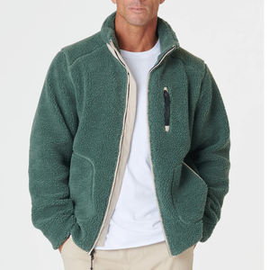 <b>Mens</b> <b>Sherpa</b> <b>Fleece</b> Zip Up Jacket Warm Winter Outdoor Coat Stand Collar Soft Plush Outerwear - Product Image 1