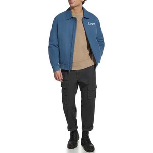 Veste bomber pour homme sur mesure en gros OEM, design classique, légère, imperméable, coupe-vent, motif uni sur le devant - Product Image 4