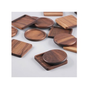 Lot de 4 sous-verres en bois de rose et résine pour table basse ou bureau. - Product Image 4