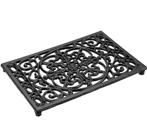 Diseño artístico clásico, salvamanteles de escritorio de hierro fundido negro, juegos de manteles de Metal rectangulares metálicos para calentar soporte para pasteles - Product Image 1