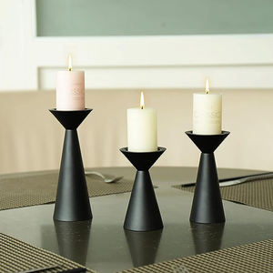 New Export Quality Simple Latest Design Metal <b>Candle</b> Holder Set of 3 <b>Candle</b> Stand Black Coated in <b>Cheap</b> Price for Home Decorate - Product Image 1