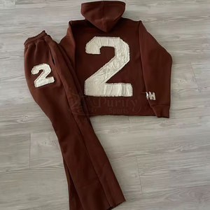 <b>Top</b> Selling <b>Distressed</b> Embroidery Tracksuit High Quality Casual Wear <b>Distressed</b> Embroidery Tracksuit - Product Image 4