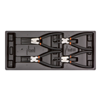 Rak Penyimpanan Perkakas BMC Blow Moulded M1 Circlip Plier Set Organizer Hitam 1/3 Drawer Insert untuk Kabinet TB01M113 Penyimpanan Bengkel