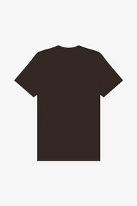 Camiseta de Cuello Redondo para Hombre con Logotipo de Marca Personalizado al por Mayor, Color Café, Algodón de Punto Sencillo, Manga Corta, Ropa de Moda - Product Image 5