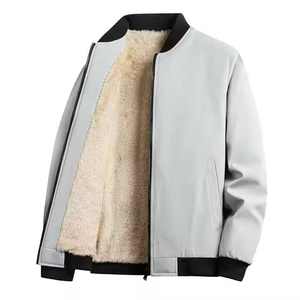 Manteau d'hiver pour hommes, veste polaire de couleur unie, poches, veste d'hiver zippée, vestes softshell personnalisées en usine - Product Image 6