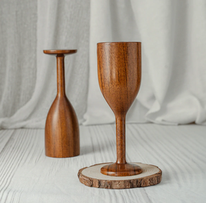 Elegante diseño moderno Venta al por mayor Vidrio de madera Royal Look Copa de vino multiusos 100% Vidrio de madera natural para beber - Product Image 4