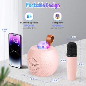 KTV cantando regalo de <span class=keywords><strong>Navidad</strong></span> nuevo altavoz de <span class=keywords><strong>Karaoke</strong></span> inalámbrico Bluetooth micrófono máquina Starlight portátil Mini altavoz Bluetooth - Product Image 5