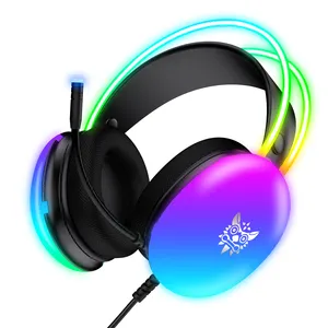 ONIKUMA X25 Casque d'écoute supra-auriculaire Casque d'écoute filaire Auriculares Gamer RGB Casque d'écoute de jeu avec microphone
