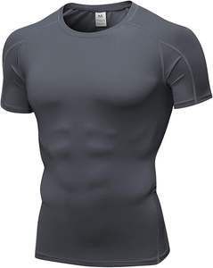Poliéster Secado rápido MMA Rash Guard Hombres Cuello redondo Correr Transpirable Tops personalizados Entrenamiento Rash Guards - Product Image 4