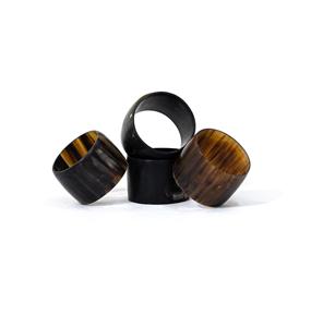 Anneaux de porte-serviettes de Table à manger élégants en corne de buffle pour rond de serviette en bois personnalisé Vaisselle Produit antique pour la maison - Product Image 5