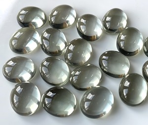 Améthyste verte naturelle ovale 6x8mm Cabochon dos plat-améthyste verte en vrac de qualité supérieure - Product Image 3