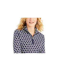 Maglia Casual da Donna Charter Club Blu con Mezza Zip e Stampa, Taglia XS, Traspirante per la Stagione Primaverile - Product Image 2