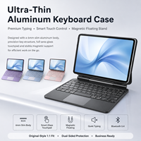 Soporte de teclado para tableta B2B con bisagra de ángulo ajustable, trackpad de cristal, carga tipo C y embalaje minorista