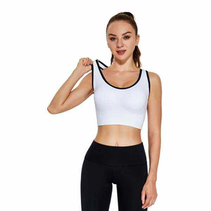 Sujetador deportivo de apoyo para mujer con estructura sólida de sensación cómoda y logotipo personalizado en corte automático frontal - Product Image 5