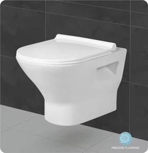 Nouveau modèle Réservoir dissimulé Couleur blanche et salle de bain colorée Toilette suspendue au mur en céramique Toilette à remettre au mur en céramique - Product Image 3