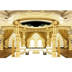 Increíble Mandap de Fibra Artística para Bodas, Mandap de Diseño para Eventos de Boda, Mandap con Pilares Gemelos para Bodas Gujarati en el Reino Unido, Venta en Chicago, EE. UU. - Product Image 1